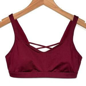 Victorias Secret Sport VSX Strappy Back Kir Merlot Red Sports Bra Size M